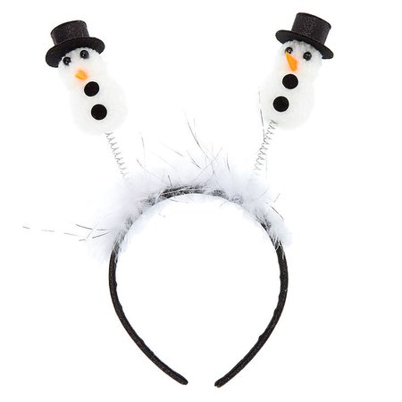 Snowman Deely Bopper Headband - White