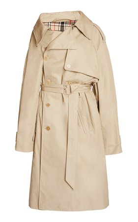 Off-The-Shoulder Cotton Trench Coat By Balenciaga | Moda Operandi