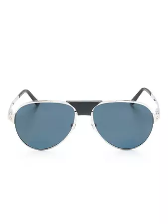 Cartier Eyewear Santos De Cartier pilot-frame Sunglasses - Farfetch