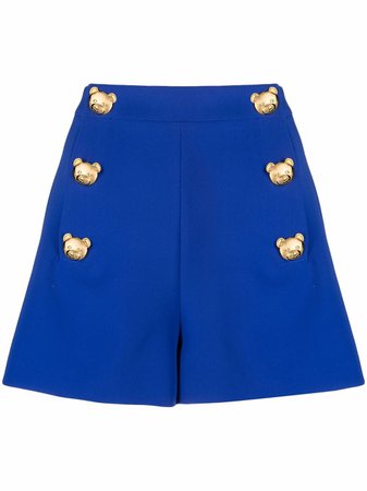 Shop Moschino Teddy gold-tone buttoned shorts with Express Delivery - FARFETCH