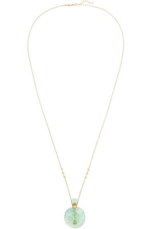 Jacquie Aiche | 14-karat gold, fluorite and diamond necklace | NET-A-PORTER.COM