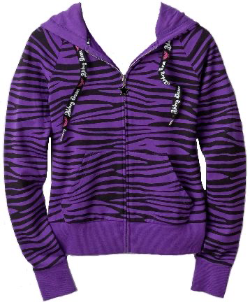 abbey dawn purple zebra hoodie