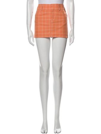 Alice + Olivia Orange checked grid pastel goth bold  Skirts, Clothing - WAO214633 | The RealReal