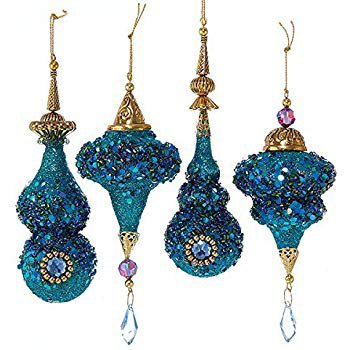 Amazon.com: Kurt Adler Plastic Glittered Peacock Color Icicle Ornament Set Of 8: Kitchen & Dining