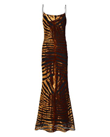Ronny Kobo Scarlette Devoré Velvet Midi Dress in print | INTERMIX®
