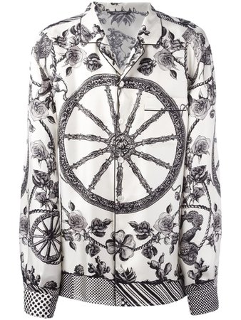 Men's natural wheel print pyjama shirt Dolce & Gabbana
