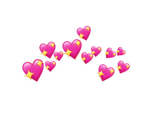 sparkly hearts crown snapchat filter (png)
