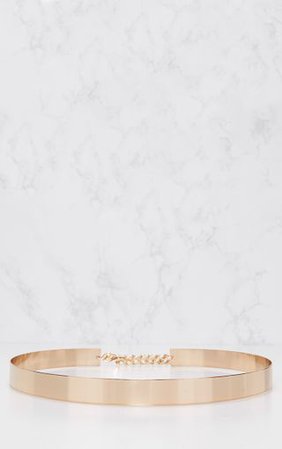 Gold Thin Metal Plated Waist Belt | PrettyLittleThing