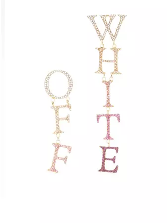 Off-White logo-engraved crystal-embellished Earrings - Farfetch