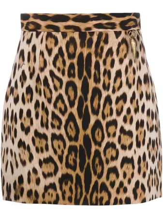 Roberto Cavalli Leopard Print Mini Skirt - Farfetch