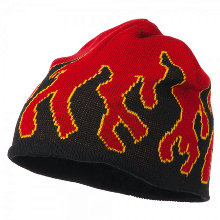 Knit Beanie with Flames