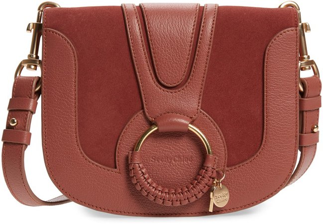 Hana Suede & Leather Shoulder Bag