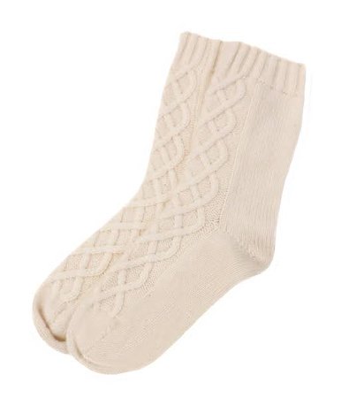cream knit socks