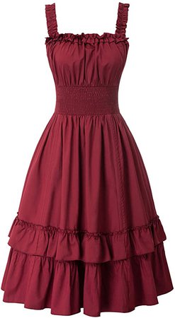 Scarlet Darkness Womens Gothic Victorian Dress Steampunk Sleeveless High Low Dress Wine S at Amazon Women’s Clothing store
