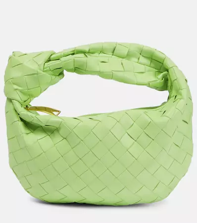 Jodie Mini Leather Tote Bag in Green - Bottega Veneta | Mytheresa