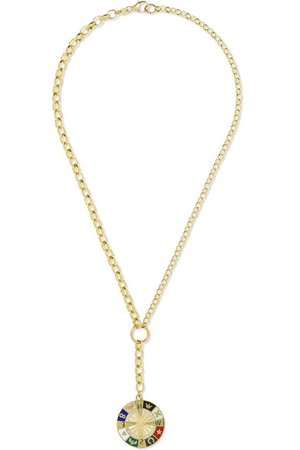 Foundrae | 18-karat gold, diamond and enamel necklace | NET-A-PORTER.COM