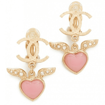 chanel pink earrings