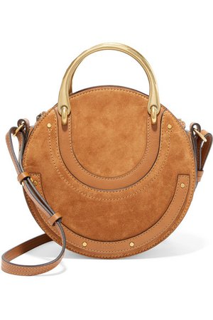 Chloé | Pixie suede and textured-leather shoulder bag | NET-A-PORTER.COM