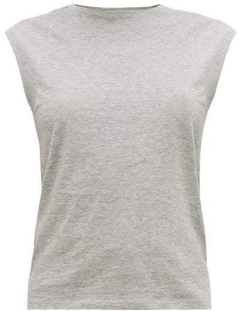 Le Mid Rise Muscle Cotton Tank Top - Womens - Light Grey