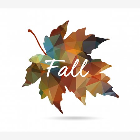 Maple Leaf In Triangular Style With Hand Drawn Word Fall, Autumn, Background, Beauty PNG and Vector with Transparent Background for Free Download