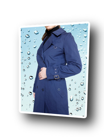 Double-Breasted Women's Trench Coat in Navy , Waterproof Spring Raincoat by Viema