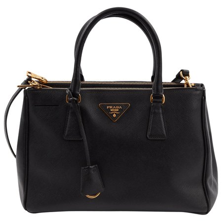 Galleria leather handbag Prada Black in Leather - 6562483