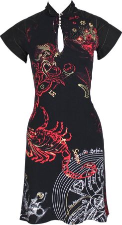 Roberto Cavalli Scorpio Zodiac Print Dress - S
