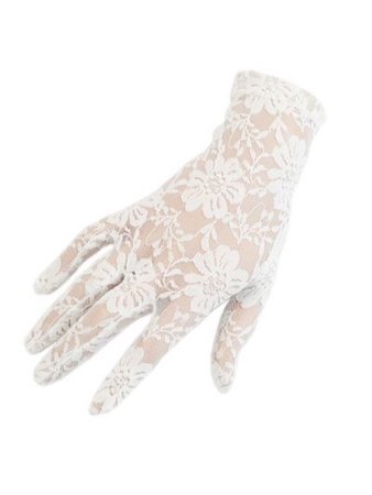 White short sleeve lace gloves