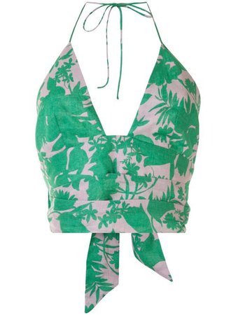 Shop green & purple Alexis Gaila floral print top with Express Delivery - Farfetch