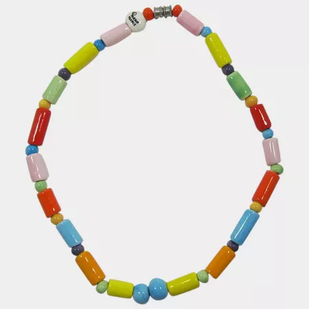 Parrot Pearls Colorful Ceramic Necklace : Past Perfection Vintage Costume Jewelry | Ruby Lane