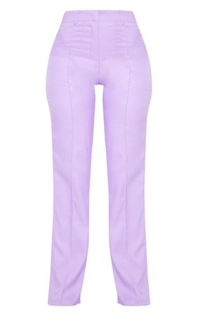 Anala Lilac High Waisted Straight Leg Trousers | PrettyLittleThing