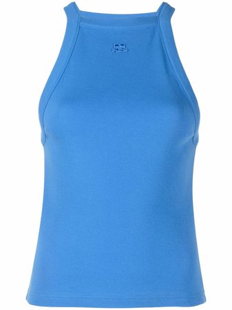 Courrèges embroidered-logo Tank Top - Farfetch