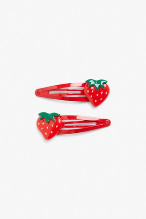 Set of 2 hair clips - Red - Monki WW