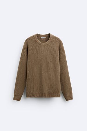RIBBED FAUX FUR SWEATER - taupe brown | ZARA United States
