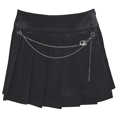 crank black pleated skirt