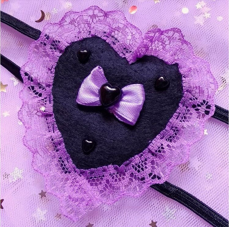 purple and black lace eyepatch