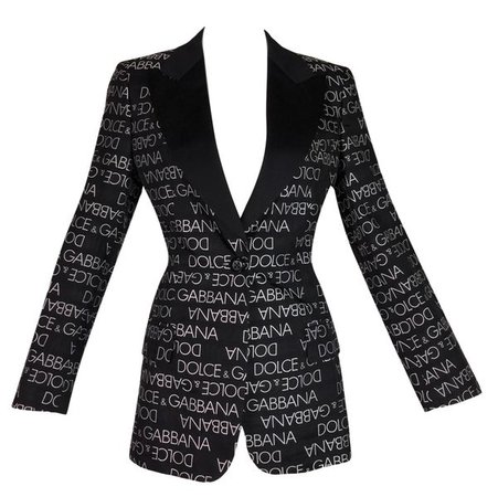 S/S 1995 Dolce & Gabbana Black & White Monogram Tux Jacket | My Haute Wardrobe