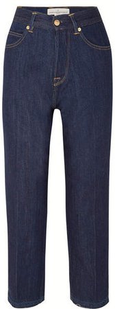 Komo Cropped High-rise Straight-leg Jeans - Dark denim