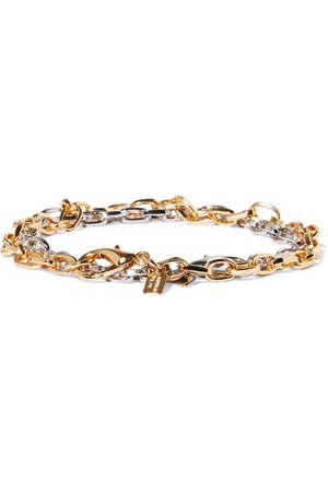 KENNETH JAY LANE Gold and silver-tone anklets