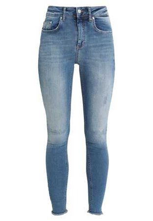 ONLY ONLBLUSHANKLE RAW - Jeans Skinny Fit - medium blue denim - Zalando.co.uk
