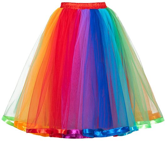 Amazon.com: MisShow Women's Vintage 5 Layered Tulle Tutu Puffy Ballet Bubble Skirt Party Underskirt One Size: Clothing