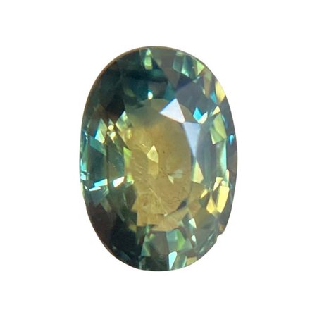 1.02ct Australian Untreated Yellow Green Blue Parti Colour Sapphire Oval Cut Gem For Sale at 1stDibs