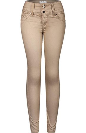 Amazon.com: 2LUV botón 2 de la mujer elástico Butt Lift Skinny Color Colombiano Jean: Clothing