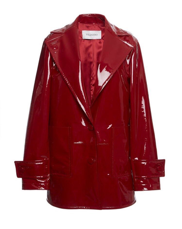 red letex coat