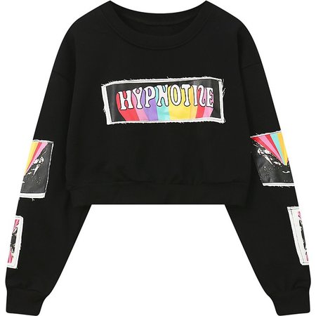 Hypnotize Cropped Sweatshirt Black