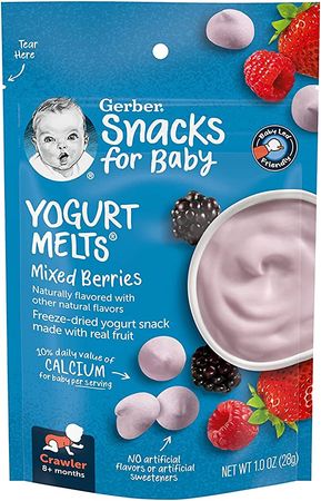 Amazon.com: Gerber Baby Snacks Yogurt Melts, Mixed Berries, 1 Ounce : Baby
