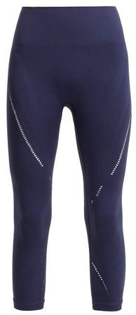 Pepper & Mayne - Lily Jacquard Compression Performance Leggings - Womens - Navy