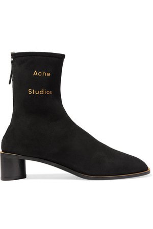 Acne Studios | Bertine shearling-lined suede ankle boots | NET-A-PORTER.COM