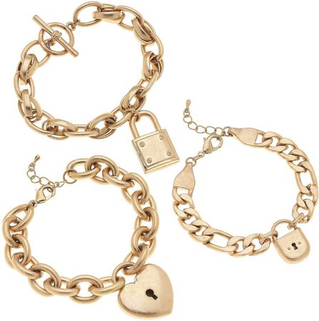 Set of Three Charm Bracelets