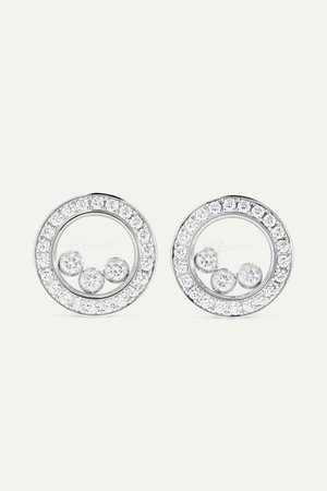White gold Happy Diamonds 18-karat white gold diamond earrings | Chopard | NET-A-PORTER
